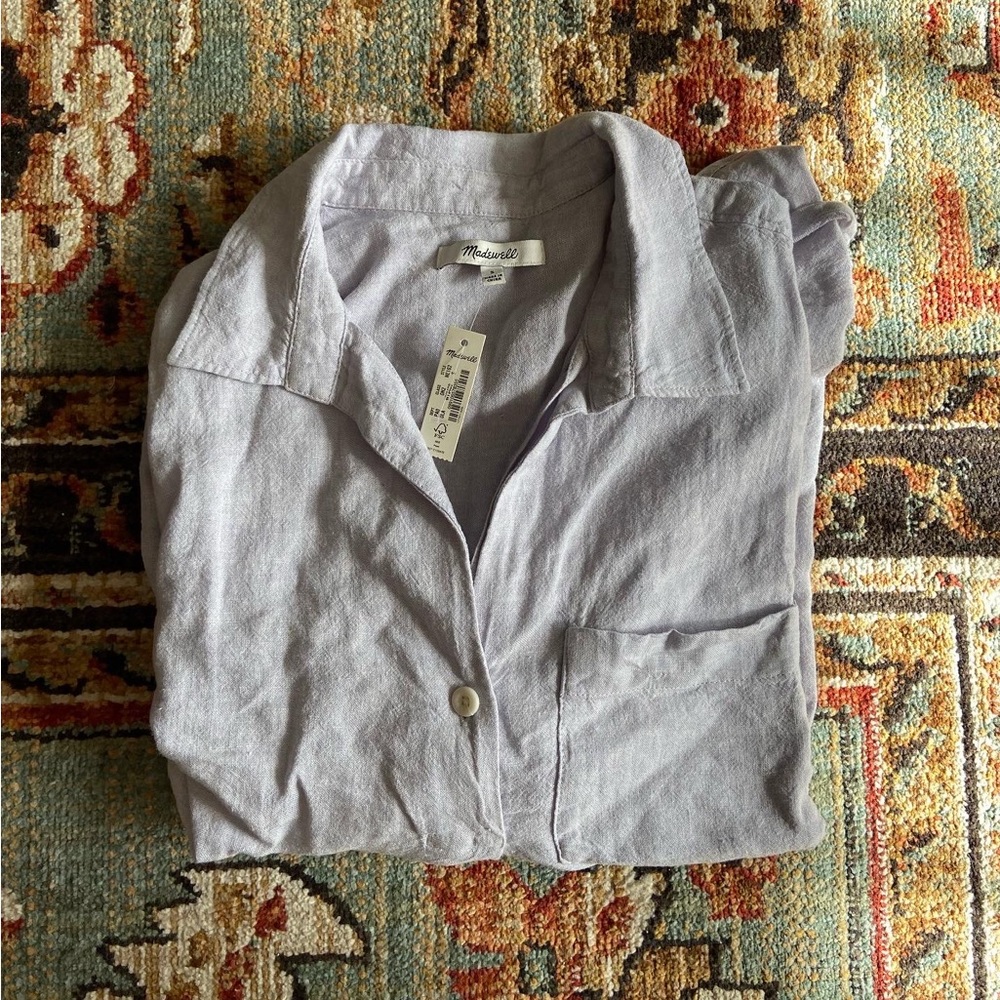 Madewell Linen-Blend Swanson Popover NWT